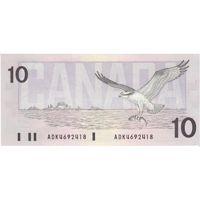 BC-57a 1989 Canada $10 Thiessen-Crow, ADK, AU