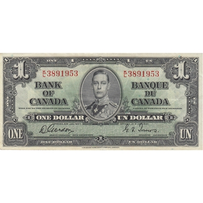 BC-21c 1937 Canada $1 Gordon-Towers, K/L, EF