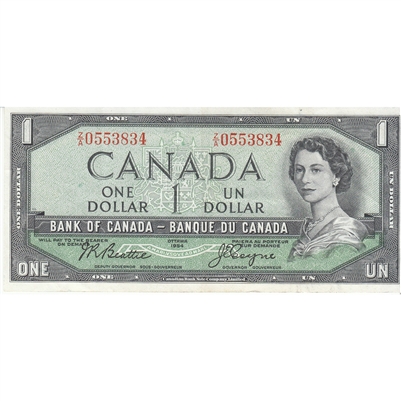 BC-37a 1954 Canada $1 Beattie-Coyne, Z/A, VF-EF