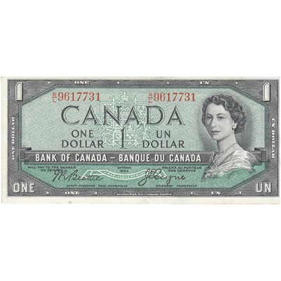 BC-37a 1954 Canada $1 Beattie-Coyne, R/L, EF-AU