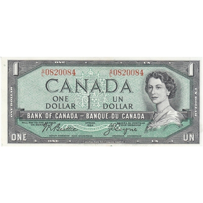 BC-37a 1954 Canada $1 Beattie-Coyne, S/L, AU