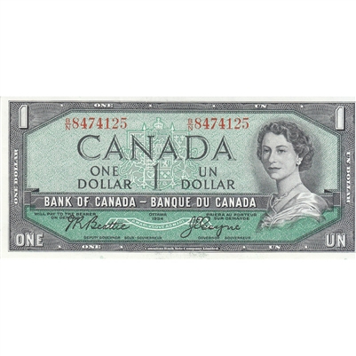 BC-37a 1954 Canada $1 Beattie-Coyne, B/N, AU