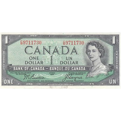 BC-37a-i 1954 Canada $1 Beattie-Coyne, C/M, VF-EF