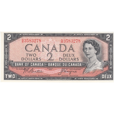 BC-38a 1954 Canada $2 Beattie-Coyne, N/B, UNC