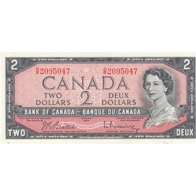 BC-38b 1954 Canada $2 Beattie-Rasminsky, O/R, CUNC