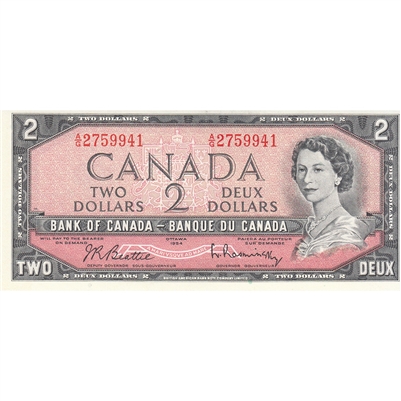 BC-38b 1954 Canada $2 Beattie-Rasminsky, A/G, AU-UNC