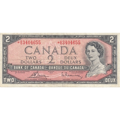 BC-38cA 1954 Canada $2 Bouey-Rasminsky, *A/G Above 3.2M, F-VF