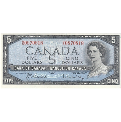 BC-39b 1954 Canada $5 Beattie-Rasminsky, O/S, AU