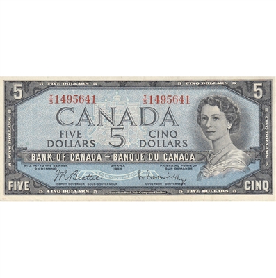 BC-39b 1954 Canada $5 Beattie-Rasminsky, Y/S, VF-EF