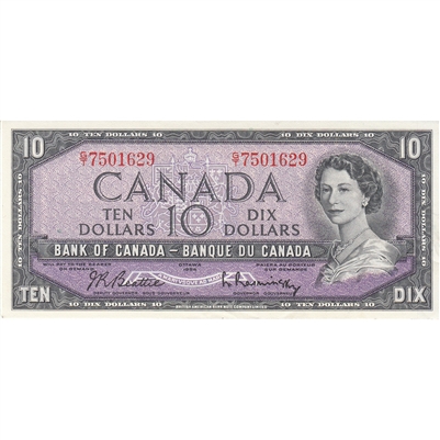 BC-40b 1954 Canada $10 Beattie-Rasminsky, G/T, AU-UNC