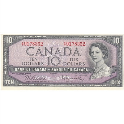 BC-40b 1954 Canada $10 Beattie-Rasminsky, Y/T, AU