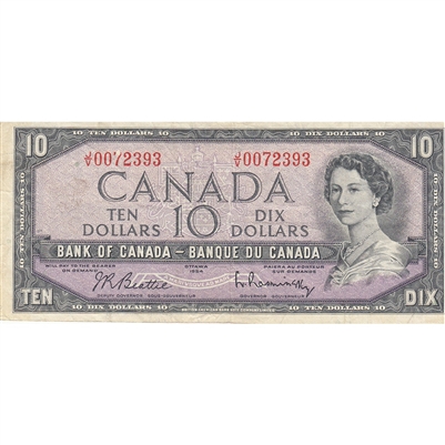 BC-40b 1954 Canada $10 Beattie-Rasminsky, J/V, F-VF