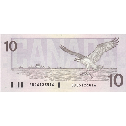 BC-57a 1989 Canada $10 Thiessen-Crow, BDD, UNC