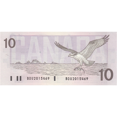 BC-57b 1989 Canada $10 Bonin-Thiessen, BDU, AU-UNC