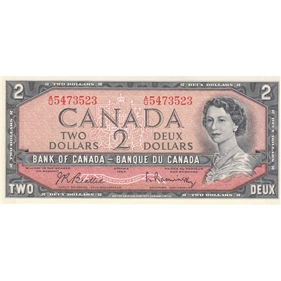 BC-38b 1954 Canada $2 Beattie-Rasminsky, A/U, UNC