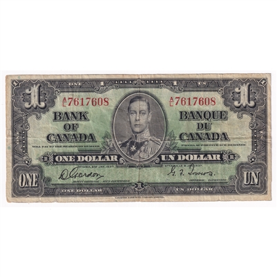 BC-21c 1937 Canada $1 Gordon-Towers, A/L, F
