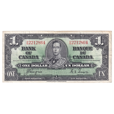 BC-21d 1937 Canada $1 Coyne-Towers, O/N, F-VF