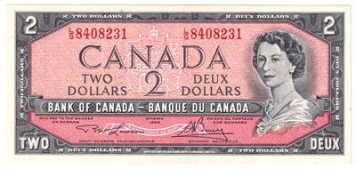 BC-38d 1954 Canada $2 Lawson-Bouey, L/G, UNC