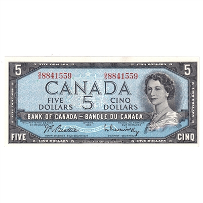 BC-39b 1954 Canada $5 Beattie-Rasminsky, G/S, AU-UNC