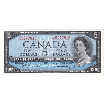 BC-39b 1954 Canada $5 Beattie-Rasminsky, H/S, AU-UNC