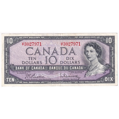 BC-40b 1954 Canada $10 Beattie-Rasminsky, U/T, EF