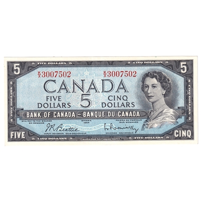 BC-39b 1954 Canada $5 Beattie-Rasminsky, K/X, AU-UNC