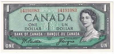 BC-37a 1954 Canada $1 Beattie-Coyne, C/N, AU-UNC