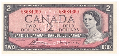 BC-38c 1954 Canada $2 Bouey-Rasminsky, F/G, AU