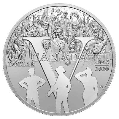 2020 Canada Proof Silver Dollar - 75th Anniversary of V-E Day (No Tax)
