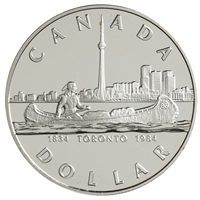 1984 Canada Toronto's Sesquicentennial Proof .50 Silver Dollar