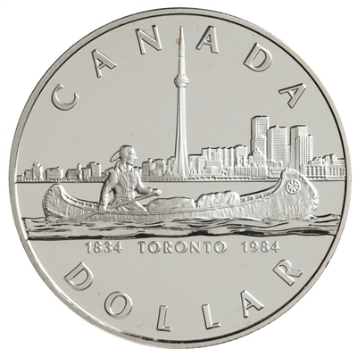 1984 Canada Toronto's Sesquicentennial Proof .50 Silver Dollar