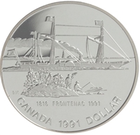 1991 Canada 175th Anniversary of the Frontenac Proof .50 Silver Dollar