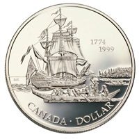 1999 Canada Voyage of Juan Perez Proof Sterling Silver Dollar