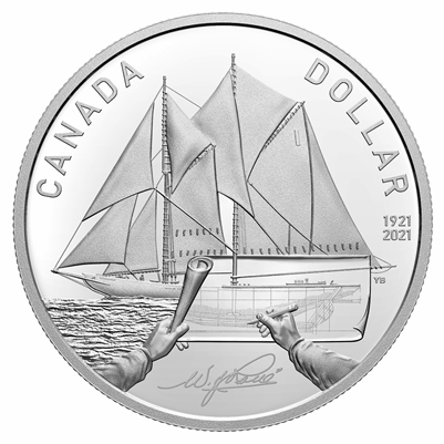 2021 Canada 100th Anniversary of Bluenose Proof Silver Dollar (No Tax)