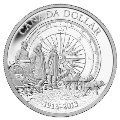 2013 Canadian $1 Arctic Expedition Centennial Proof Silver (NO Tax)