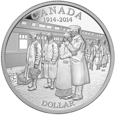 2014 Canada Proof Silver Dollar 100th Ann. Of WWI (TAX Exempt)