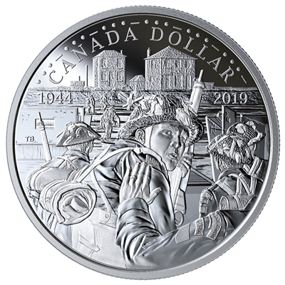 2019 Canada 75th Anniversary of D-Day Proof Silver Dollar (No Tax)