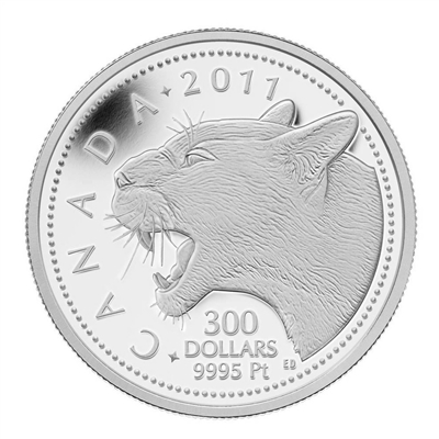 2011 Canada $300 Cougar Platinum Coin (TAX Exempt) Creased Box