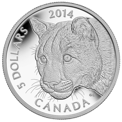 2014 Canada $5 Cougar Platinum Coin (TAX Exempt) 130610