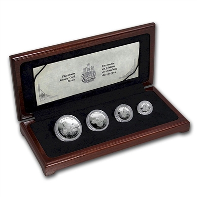 1991 Canada Snowy Owls Platinum 4 Coin Set (TAX Exempt)