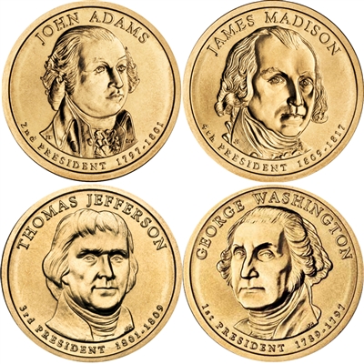 2007 USA Presidential Dollar 8-Coin Set - Both P&D Mints
