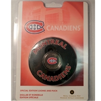 2008 Canada Montreal Canadiens NHL $1 Coin Puck Set - Scuffed