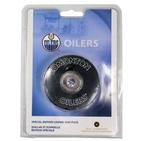 2008 Canada Edmonton Oilers NHL $1 Coin Puck Set - Scuffed Package