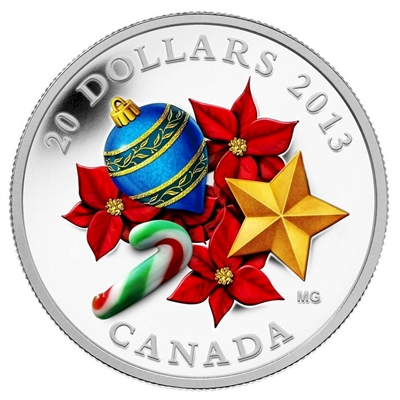RDC 2013 Canada $20 Candy Cane Fine Silver Coin- Impaired