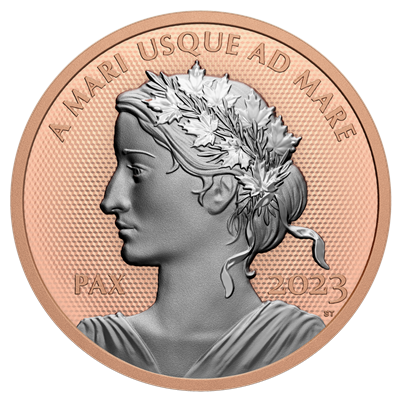 RDC2023 Canada $1 Peace Dollar Rose Gold Plated Fine Silver (No Tax) damaged capsule