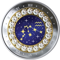 RDC 2019 Canada $5 Zodiac Series - Aquarius Fine Silver (scratch on obverse)