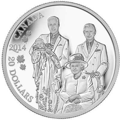 RDC 2014 Canada $20 Royal Generations Fine Silver (No Tax) - toned