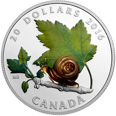RDC 2016 Canada $20 Little Creatures - Snail With Murano Glass (Bent Sleeve)