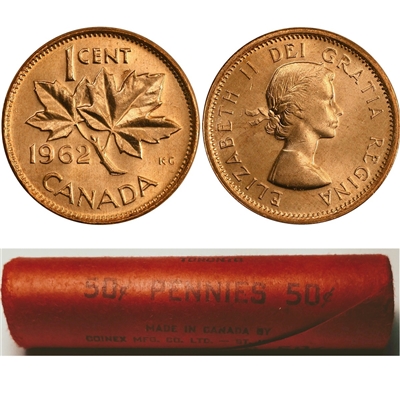 1962 Canada 1-cent Original Roll of 50pcs