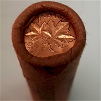 1966 Canada 1-cent Original Roll of 50pcs (outer paper a bit dirty)